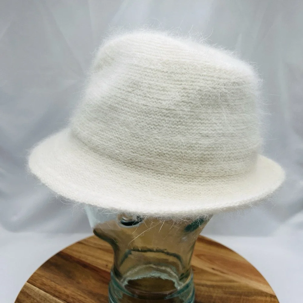 Wallaroo Fiona Cloche Fedora Bucket Hat SPF 50 Angora Blend Boho Cozycore Fuzzy